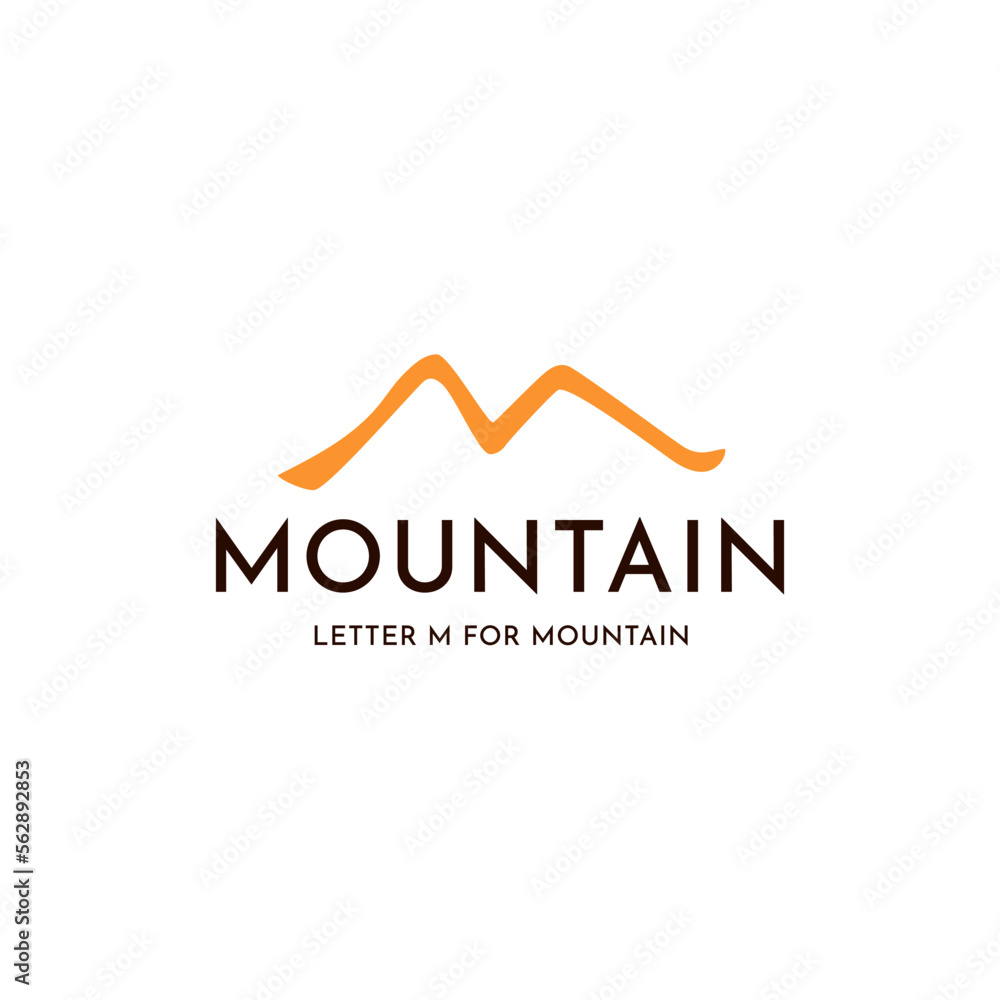 Mountain Logo Design Template Inspiration, M Letter Mountain Logo Design Template Inspiration, M Letter