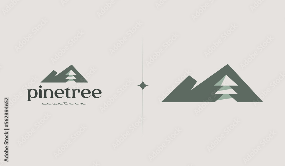 Pine Tree Logo Template. Universal creative premium symbol. Vector illustration. Creative Minimal design template. Symbol for Corporate Business Identity