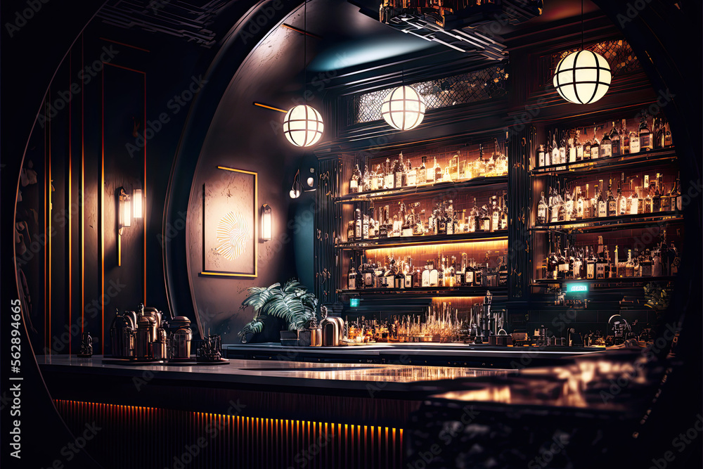 Old Speakeasy Bar, Generative AI Stock Illustration | Adobe Stock