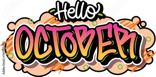 Name of months in readable lettering graffiti style vector design with vibrant color. Isolated on white background.