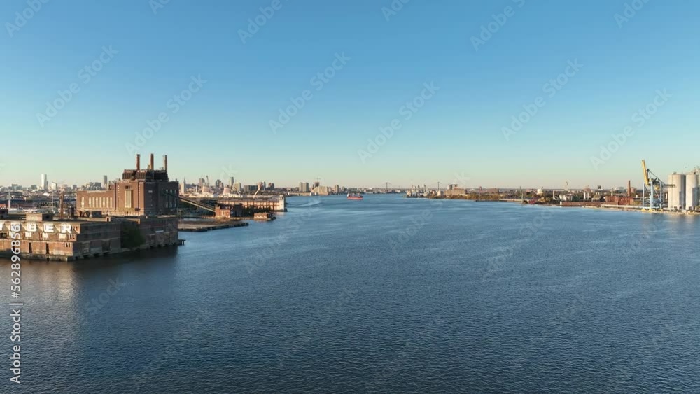 Aerial Flight On Delaware River Near Center City Philadelphia Aerial Flight On Delaware River Near Center City Philadelphia