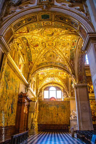 Basilica of Santa Maria Maggiore, a major church in the upper town of Bergamo, Northern Italy photo