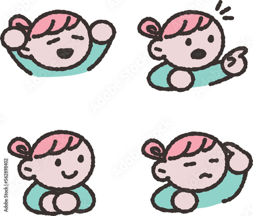 かわいい表情リアクション4パターン