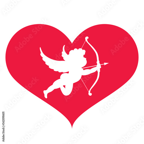 Silhouette of Cupid. Vector illustration