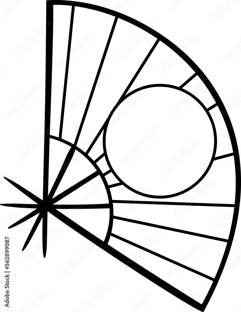 Japanese traditional fan doodle