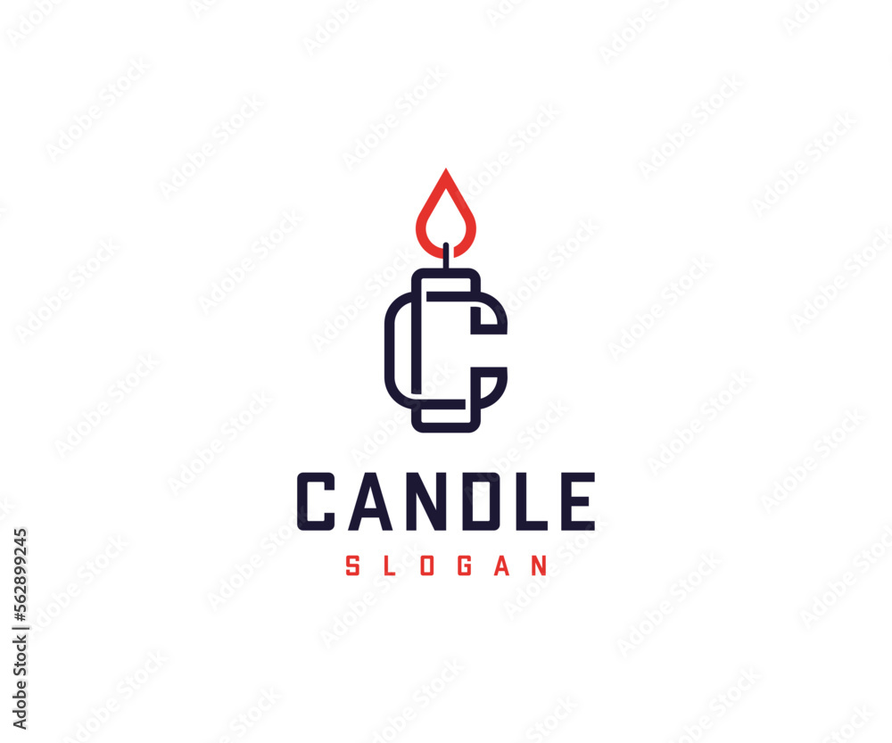 Letter C Candle Logo