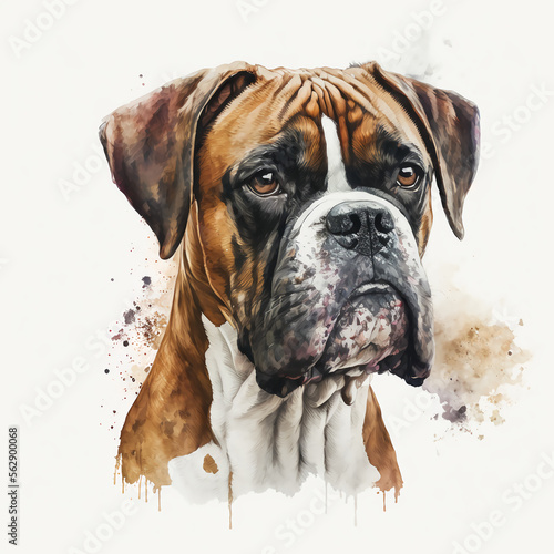 “Generative AI” Boxer digital illustration.