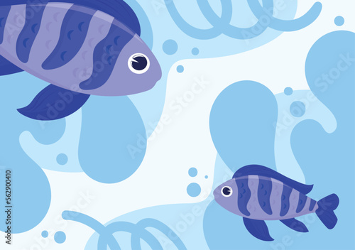 cute fishes cartoon
