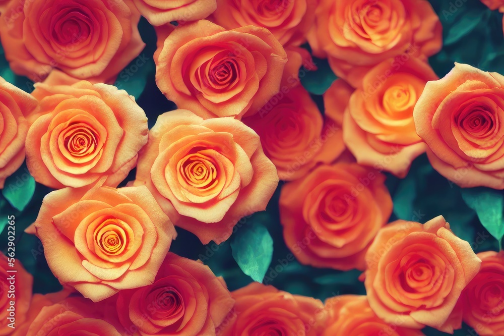 Obraz premium Valentine's Day Roses Seamless Repeating Repeatable Texture Pattern Tiled Tessellation Background Image