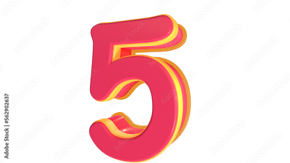 Obraz premium cute 3d number 1 to 9