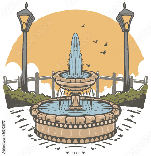 water fountain in a park
