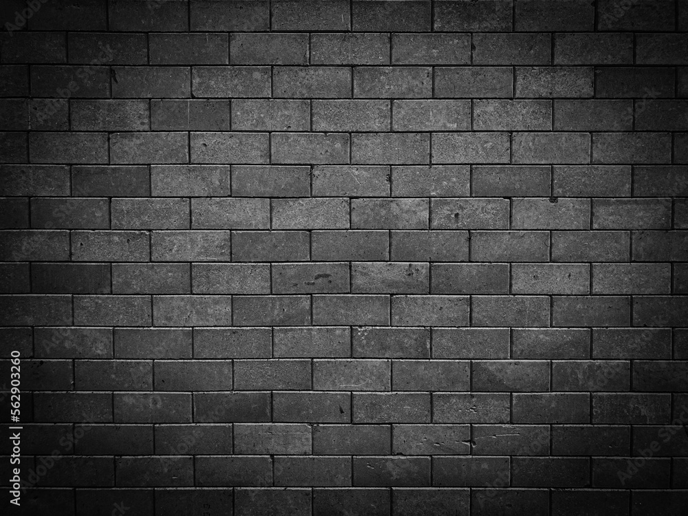 Old vintage retro style dark bricks wall for abstract brick background ...