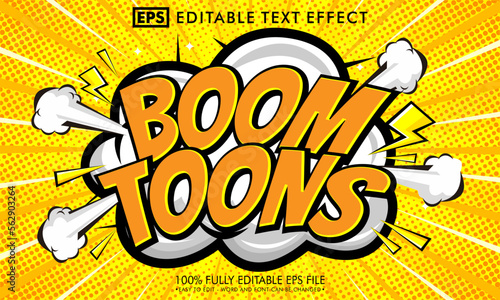 boom cartoon editable text effect