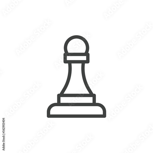Chess Outline Icon. Chess Line Art Logo. Vector Illustration. Isolated on White Background. Editable Stroke