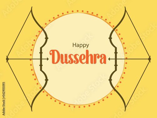 Indian Festival Happy Dussehra, Poster and Banner, illustration of an background with arrows, Vijaya Dasami