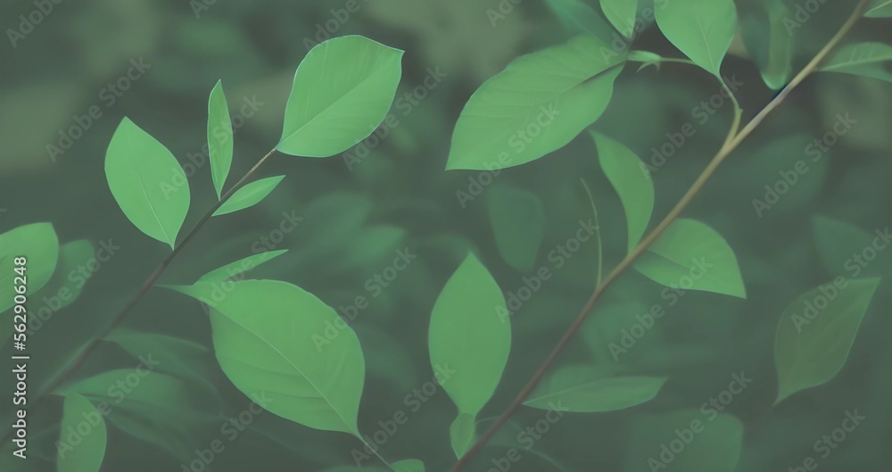 Obraz premium green leaves background, Generative AI