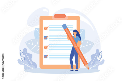 Feedback and survey illustration set. People characters giving positive five star feedback, choosing emoji to show satisfaction rating and filing survey form. Flat vector modern illustration 