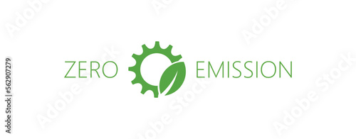zero emission sign on white background	