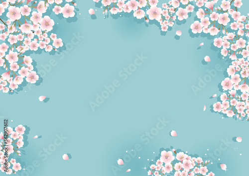 満開の桜の背景素材