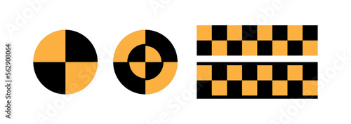 Crash test sign on white background