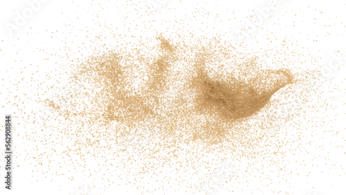 Obraz 3D rendering of scattered sand granules or fine dirt on transparent background