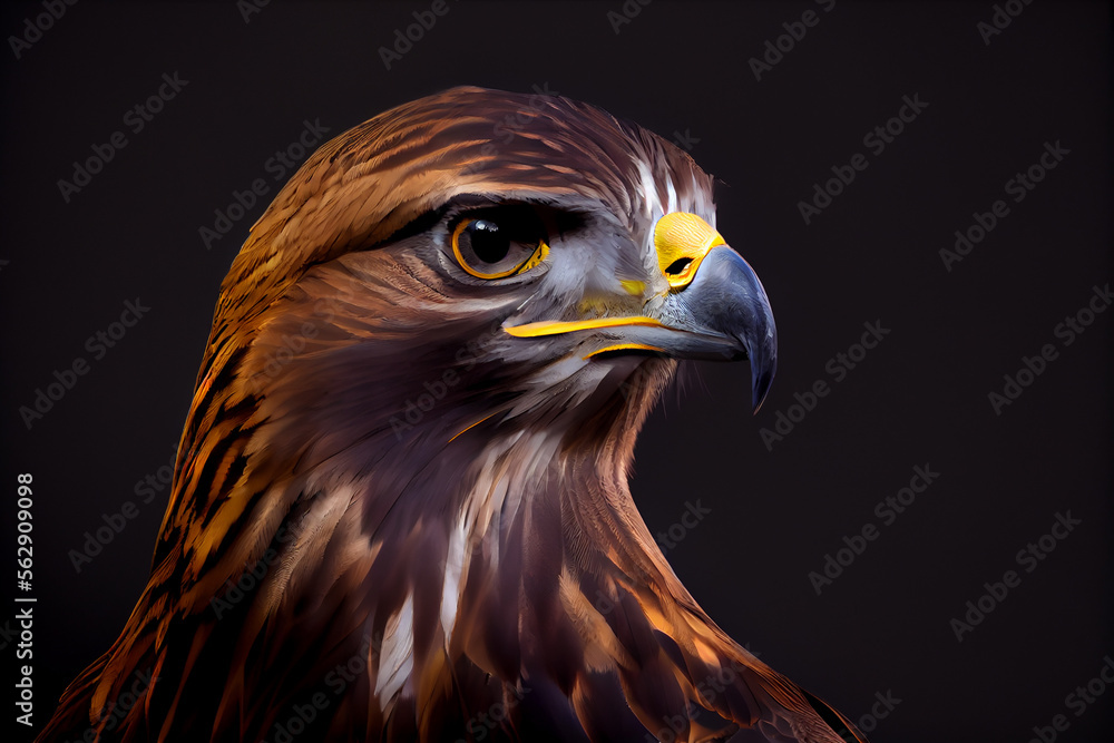 Portrait of an eagle on a black background. generative ai Portrait of an eagle on a black background. generative ai