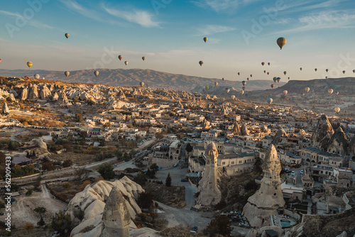Panoramic view of Love valley near Goreme village, Cappadocia, Turkey