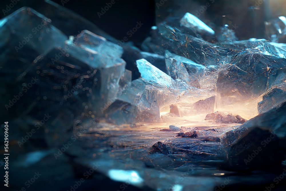 Fototapeta premium Crystal background cinematic. Photorealistic. Generative AI