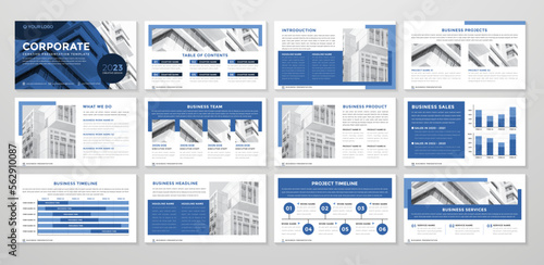 multipurpose presentation template design with clean style and modern layout use for business annual report