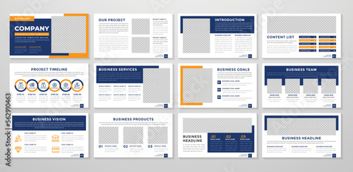 multipurpose presentation template design with clean style and modern layout use for business annual report