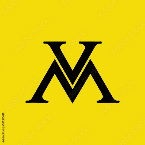 VM MV Logo Design, Creative Minimal Letter MV VM Monogram