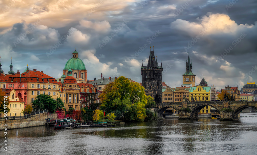 Charles Bridge in Prague, Czech Republic.