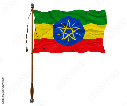National flag of Ethiopia. Background with flag of Ethiopia