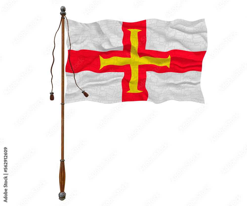 National flag of Bailiwick of Guernsey Background  with flag of Bailiwick of Guernsey