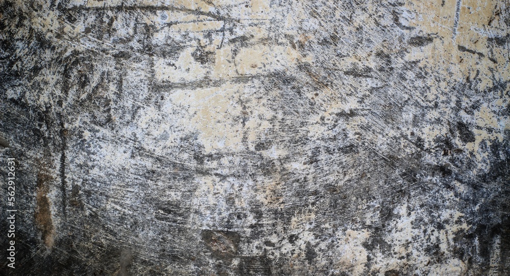 cracked abstract wall, black and white textured wall background, cracked wall background