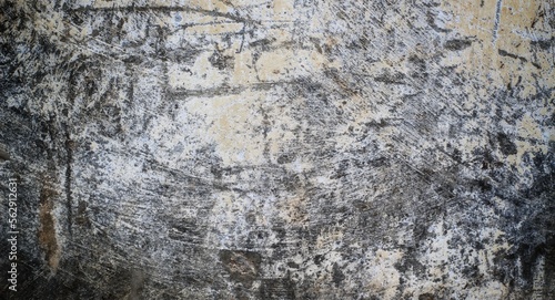 cracked abstract wall, black and white textured wall background, cracked wall background
