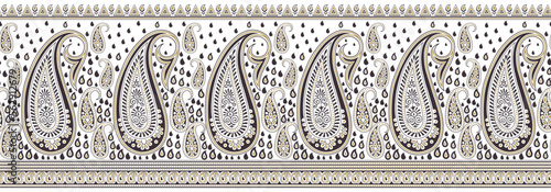 Vector Asian paisley border design