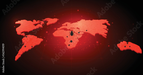 Concept of cyber attack.Cyber security destroyed.Information leak concept.Vector illustration
