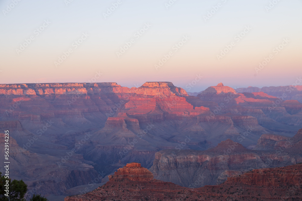 Fototapeta premium Sunset view into the Grand Canyon National Park from South Rim, Arizona 