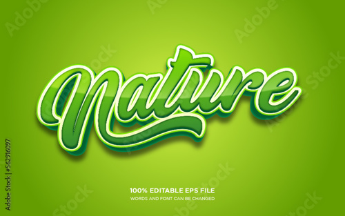Nature Fresh 3D editable text style effect	
