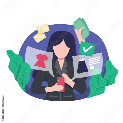 Modern Online Shop Flat Illustrations 
