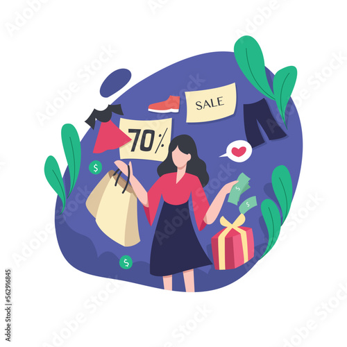 Modern Online Shop Flat Illustrations 