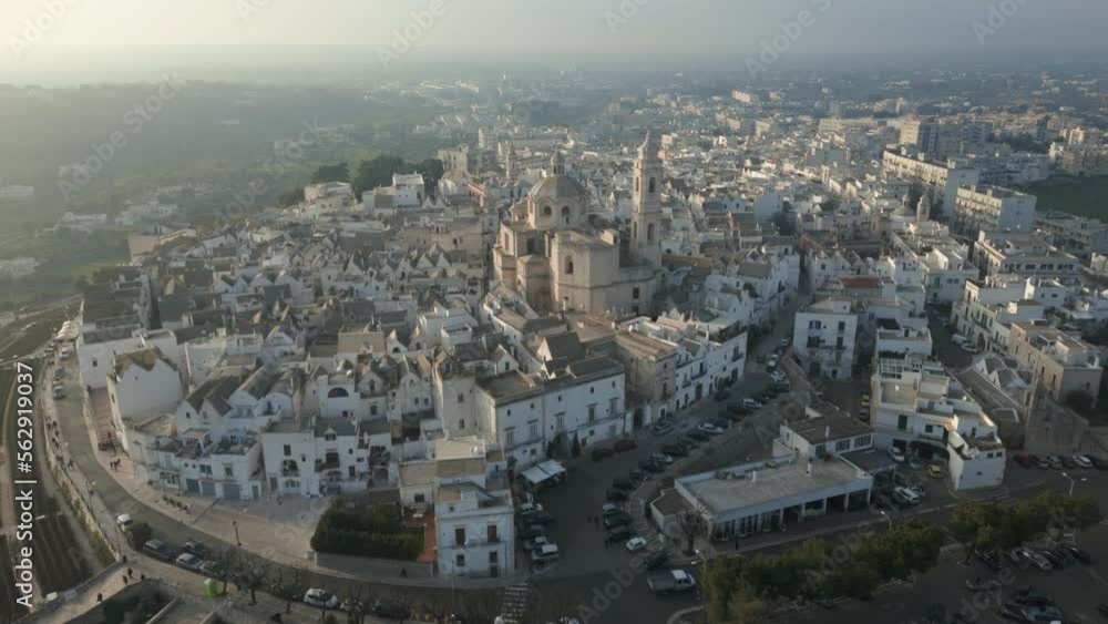 Aerial drone view of the historic town of Locorotondo in the southern Italian province of Apula Aerial drone view of the historic town of Locorotondo in the southern Italian province of Apula