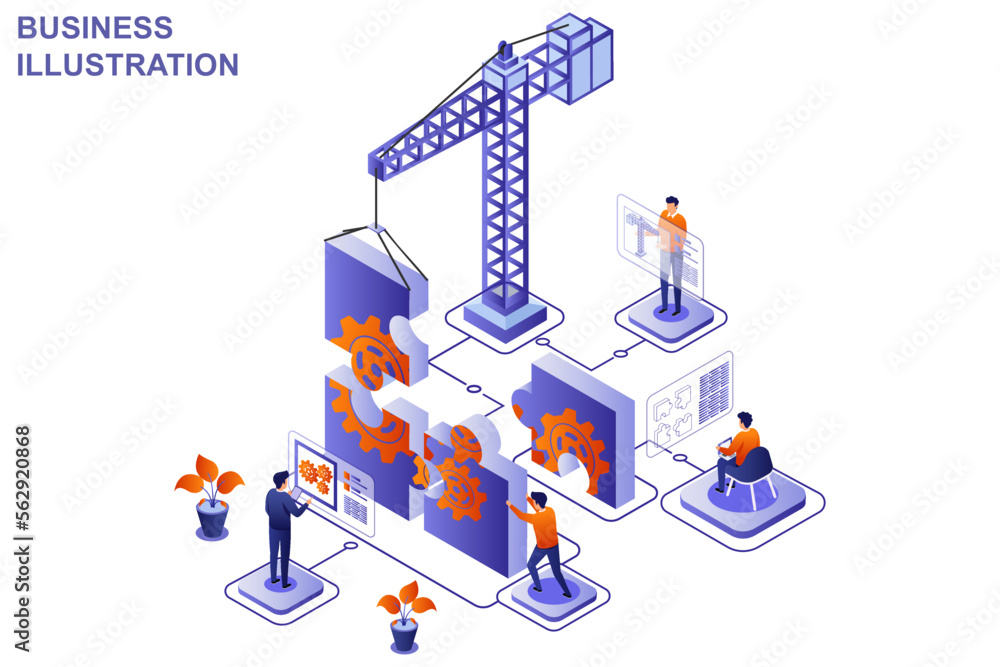 Obraz premium Business Isometric Illustration