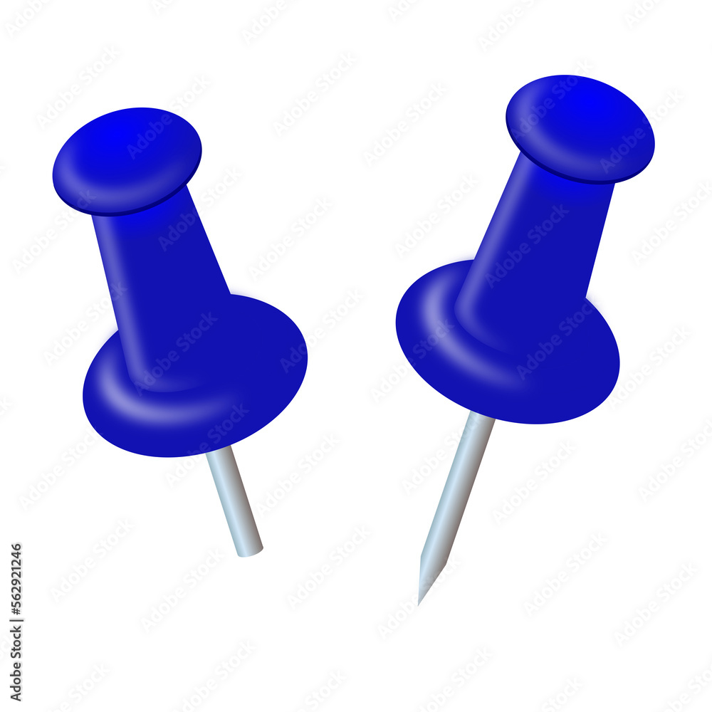 Collection of isolated blue push pins of Realistic plastic glossy (blue) push pin illustration vector icon on PNG white transparent background. 02 Collection of isolated blue push pins of Realistic plastic glossy (blue) push pin illustration vector icon on PNG white transparent background. 02