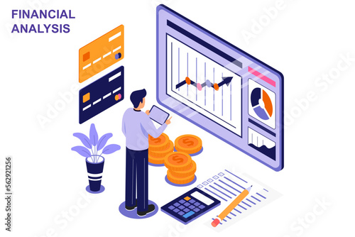 Financial Analysis Isometric Illustration