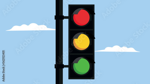 Traffic light - cartoon vector illustration