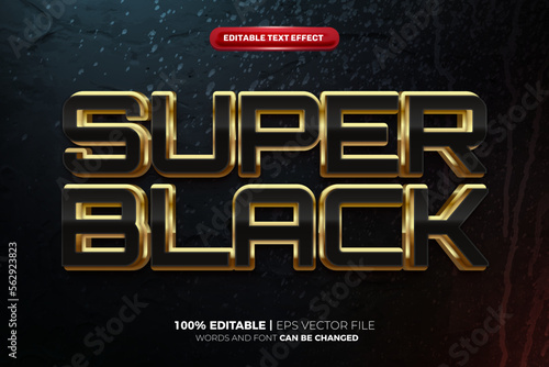 Super Esport Black Gold 3D Text Effect