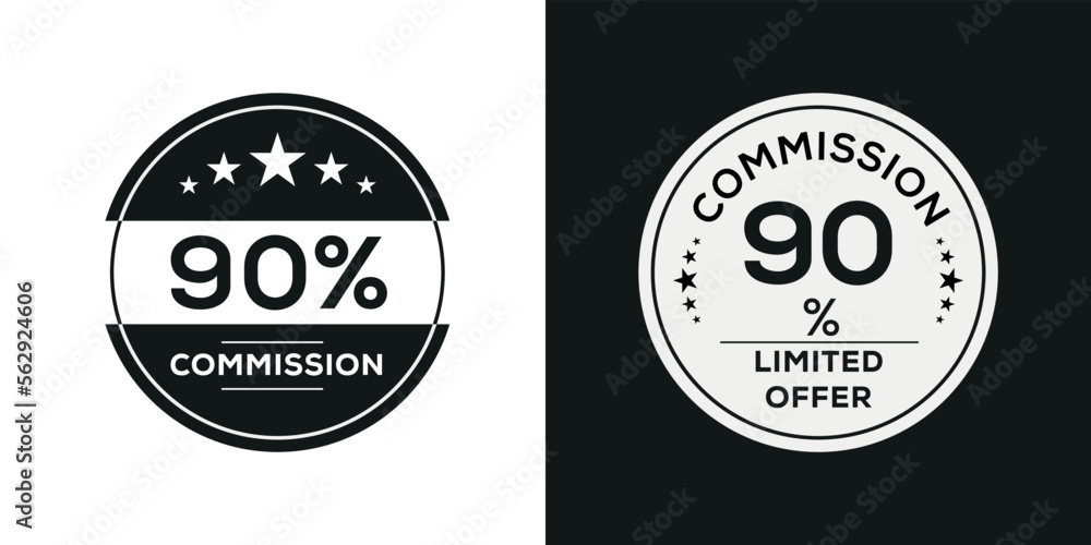 Obraz premium 90% Commission limited offer, Vector label.