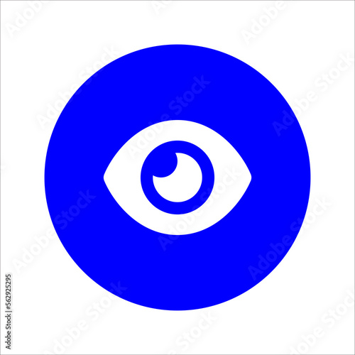 Blue Flat Eye Icon